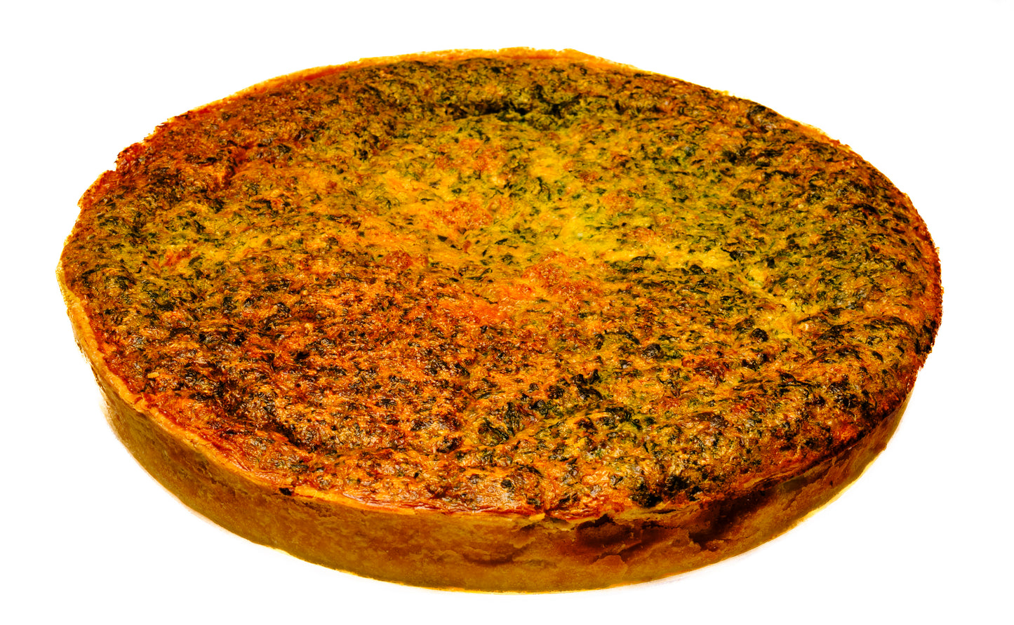 Spinach and Cheese Quiche serves 6-8 - 48 hours notice or contact us before ordering